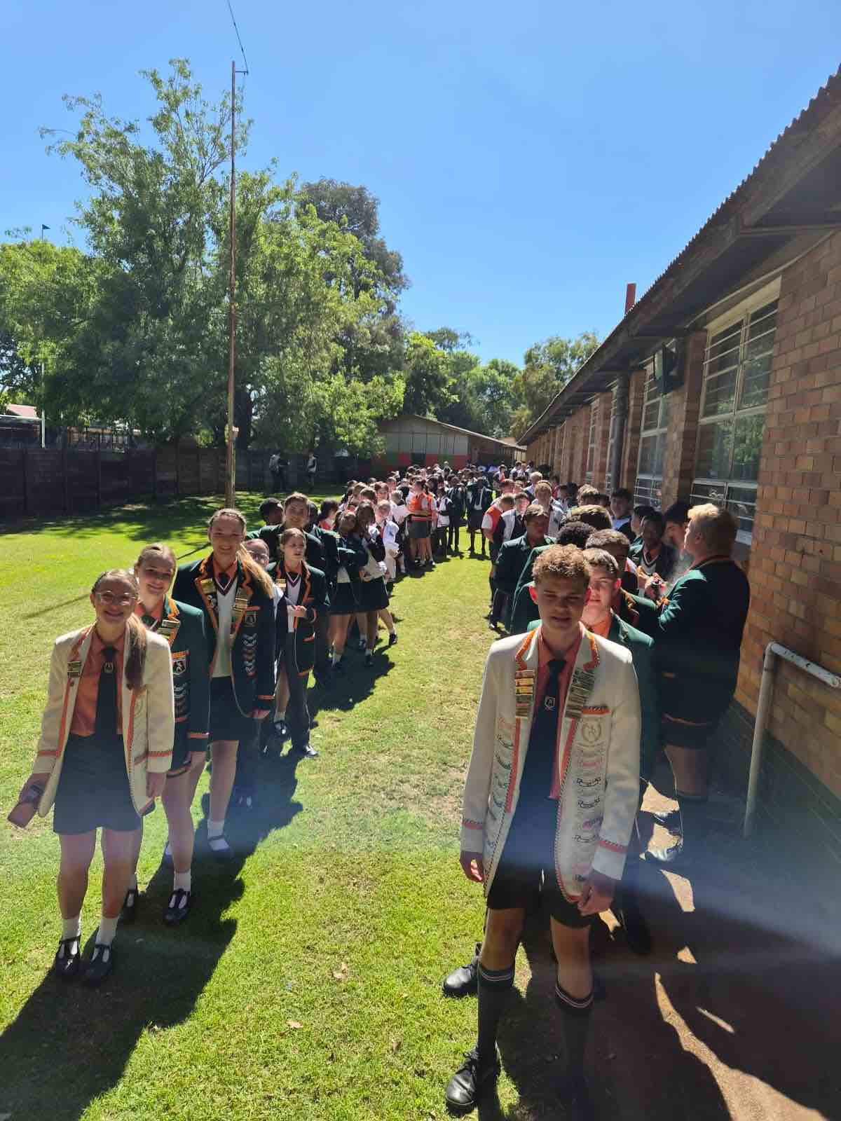Matrics in their blazers on their way to the school gate